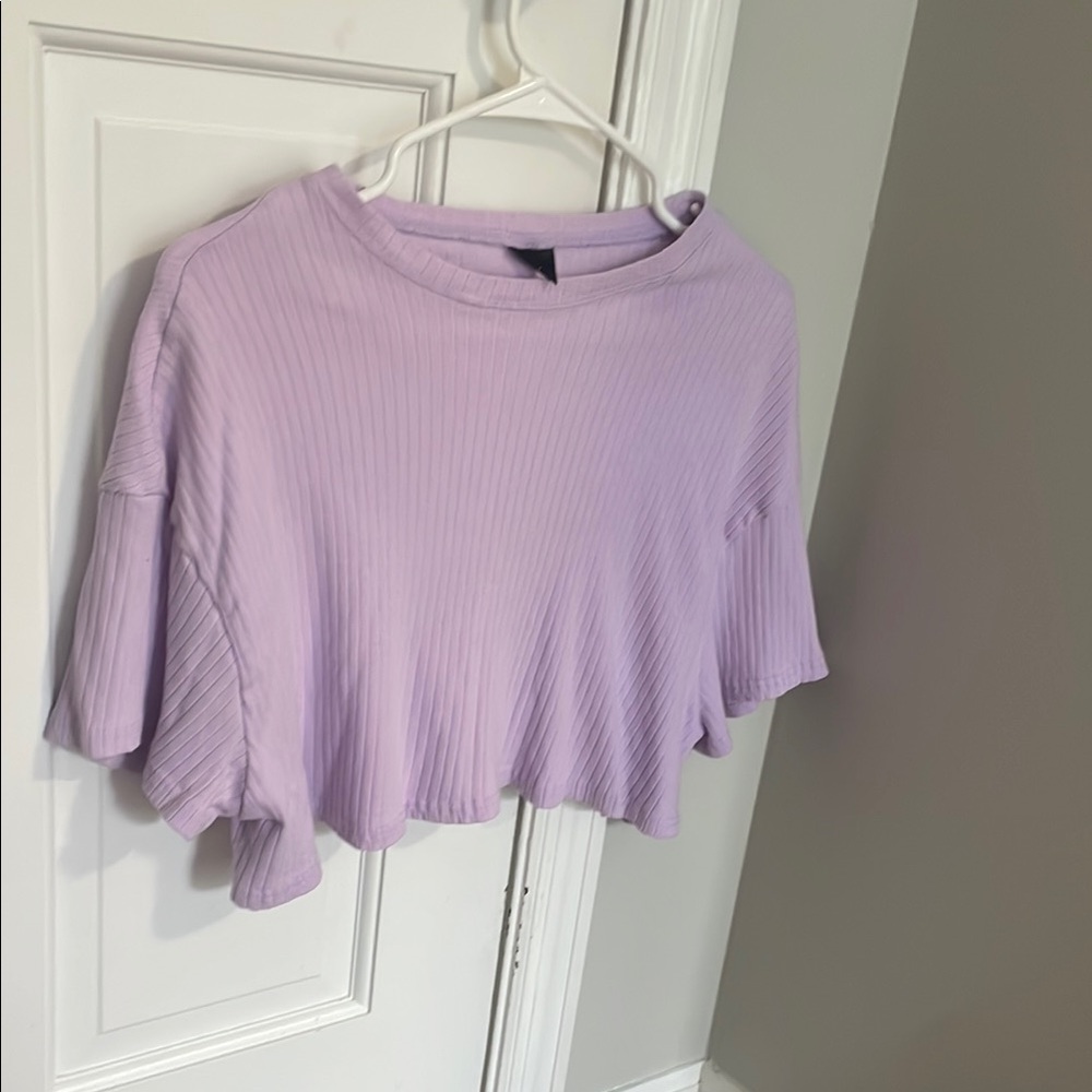 SHEIN Lilac Ribbed Crop Top